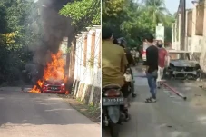 Mobil Hangus Terbakar...