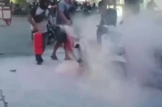 Motor Terbakar di SPBU...