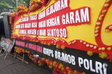 Karangan Bunga dan Fans...