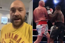 Tyson Fury Rayakan Menang...