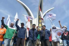 Aksi Aliansi Buruh di...
