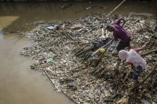 Tumpukan Sampah di Aliran...
