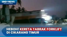 Forklift Tertabrak Kereta...