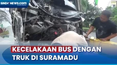 Bus Hantam Truk di Jembatan...