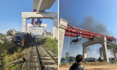 Crane Jatuh dan Timpa...