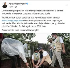 Prihatin Meluasnya Deforestasi, AHY Ajak Satu Orang Tanam Satu Pohon
