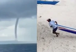 Penampakan Angin Puting Beliung di Perairan Baubau Bikin Panik Warga