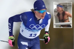 Penis Atlet Ski Es Beku...