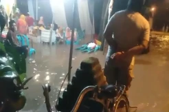 Trawas Hujan Lebat, Jalur Mojokerto-Pasuruan Lumpuh Kebanjiran
