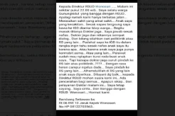Viral! Kades Curhat RSUD Wonosari Tolak Pasien Sesak Napas