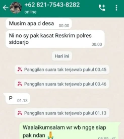 Awas! Beredar Akun WA Palsu Catut Kasatreskrim Polresta Sidoarjo