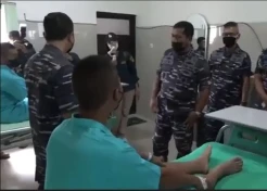 Wakasal Pompa Semangat 3 Anggota Marinir Korban Serangan KKB di RSAL Dr Ramelan