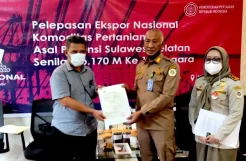 Karantina Pertanian Lepas Ekspor Perdana Dried Cocoon asal Sulsel ke India