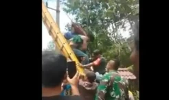 Labuhanbatu Geger! Pria di Atas Gapura Nyaris Tewas Tersengat Listrik