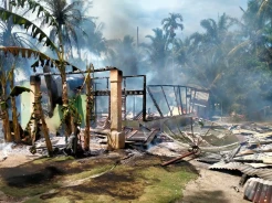 Rumah Ayah dan Anak di Padang Lawas Utara Ludes Terbakar