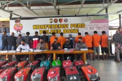Polres Bone Tangkap Pencuri Spesialis Mesin Traktor, 21 Barang Bukti Diamankan