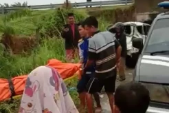 Nahas! Sopir Tewas setelah Tabrak Pembatas Jalan Tol di Sergai