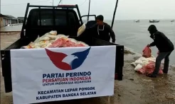 Perindo Salurkan Bantuan untuk Korban Banjir di Bangka Selatan
