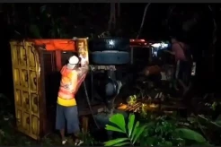 Truk Tergelincir Masuk Jurang di Karangnini, Sopir Tewas