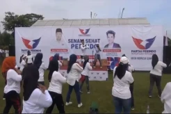 Seru! Partai Perindo Gelar Senam dan Galang Dana untuk Korban Gempa Cianjur