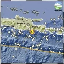 Malang Digoyang Gempa Bumi M3,5 dengan Getaran Berpusat di Laut
