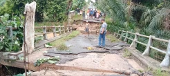 Sungai Meluap, Jembatan Penghubung 2 Desa di Lampung Utara Putus