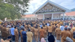 Ratusan Perangkat Desa di Aceh Tengah Geruduk Kantor Dewan Tuntut Pencairan Gaji