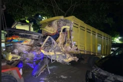 Laju dengan Kecepatan Tinggi, Truk Hantam Tembok Rumah Warga di Pringsewu, 2 Penumpang Tewas