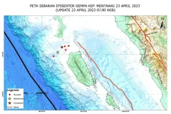 7 Gempa Bumi di Jalur Megathrust Mengguncang Perairan Barat Sumatera