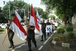Antarkan Bacaleg Partai Perindo ke KPU, Massa Gelar Pesta Rakyat di Taman Suropati Menteng