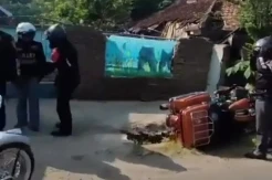 Kecelakaan Lalin di Majalengka, Pengendara Beat Jatuh di Tengah Jalan, Moge Terjerembab ke Parit