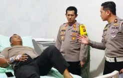Polisi Luka Berat Ditabrak Pemotor saat Razia di Depan Polres Bungo