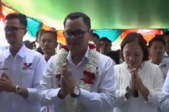 Meriah! Warga Hadiri Peresmian Posko Pemenangan Bacaleg Perindo Arnod Sihite