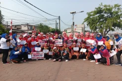 Meriahkan HUT Ke-78 RI, Partai Perindo Gelar Lomba Senam Jantung Sehat di Depok