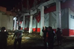 Terdampak Gempa M6,2 Pilar Penyangga Gedung KONI Hall B Ambruk