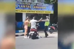 Viral Bule Berulah Dorong Polisi Lalu Lintas di Bali
