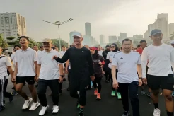 Ganjar Pranowo dan HT Lari Pagi Bareng di Kawasan CFD Jakarta