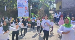 Dekatkan Diri ke Warga, Bacaleg Partai Perindo Nuning Gelar Senam Sehat di Wonosobo