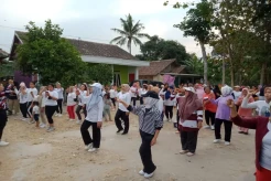 Sosialisasi Hidup Sehat, Caleg Partai Perindo Ajak Warga Jayanti Tangerang Senam Bersama