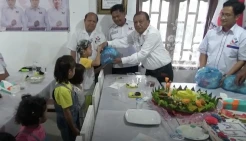 HUT ke-9, DPD Perindo Tapanuli Utara Bagikan Sembako ke Anak Yatim dan Keluarga Miskin