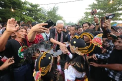 Momen Transmigran di Musi Rawas Antusias Sambut Ganjar Pranowo
