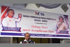 Ketua DPW Partai Perindo Papua Resmikan Posko Pemenangan Eranta-Mapan