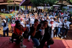 Gotong Royong Bareng Ibu-ibu Jepara, 3 Organ Relawan Ganjar-Mahfud Gelar Konsolidasi dan Senam Sehat