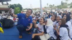 Kampanye di Bangka Lewat Senam Sehat, Caleg Perindo Ajak Ratusan Emak-emak Jaga Kesehatan