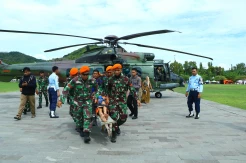 Gunakan Helikopter Caracal, TNI AU Evakuasi 36 Lansia dan Anak Korban Banjir Luwu