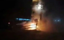 Gardu Listrik Bertegangan Tinggi Terbakar dan Meledak, Warga Palangkaraya Panik