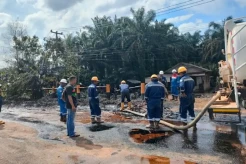 Semburan Minyak Mentah Bocor di Rokan Hilir Diduga Akibat Alat Berat