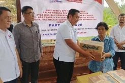 Partai Perindo Salurkan Bantuan kepada 2 Keluarga Korban Kebakaran di Pulau Nias