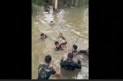 Aksi Heroik Personel TNI-AU Lanud Sultan Iskandar Muda Selamatkan 4 Warga Tercebur Sungai
