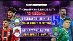 Live di iNews! Al Hilal vs Pakhtakor di Babak 16 Besar AFC Champion League, Malam Ini Pukul 23.00 WIB
